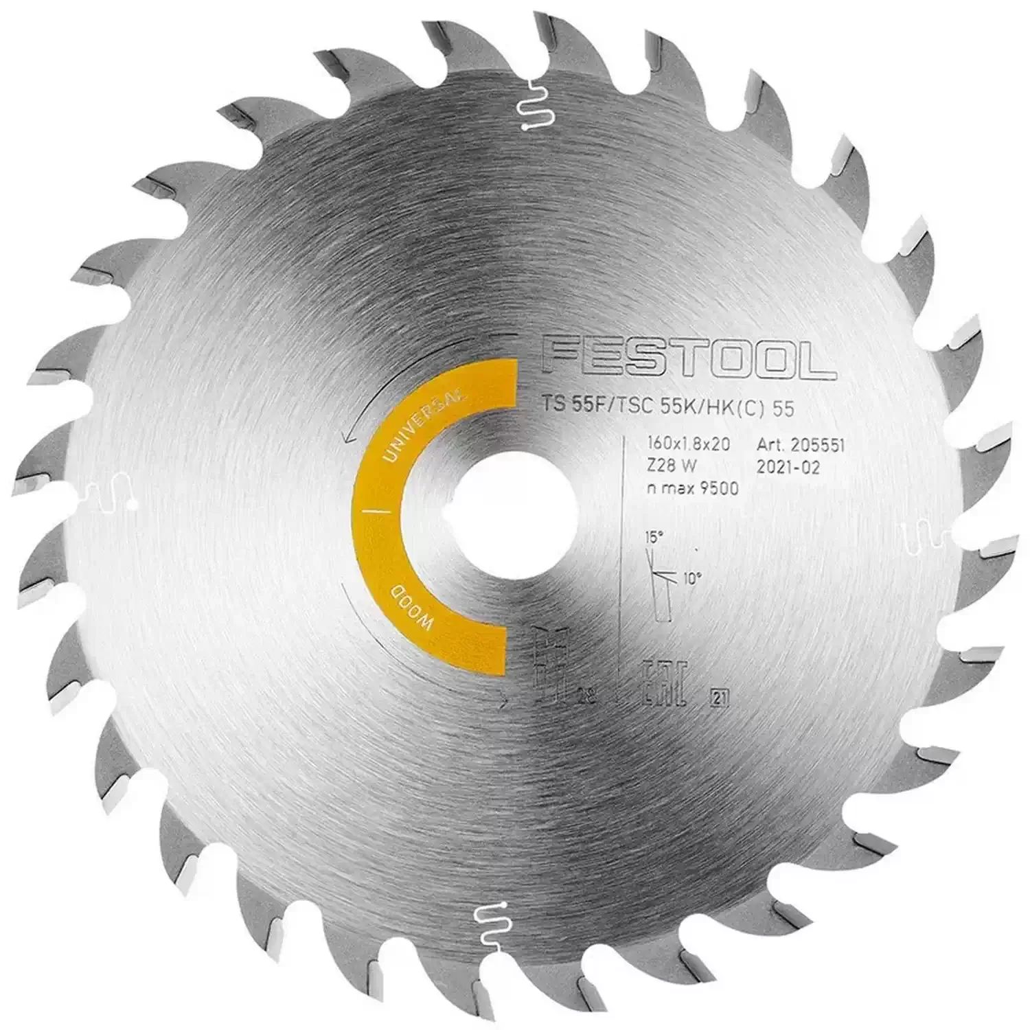 Festool 205560 Saw Blade WOOD UNIVERSAL HW 160x1,8x20 W28